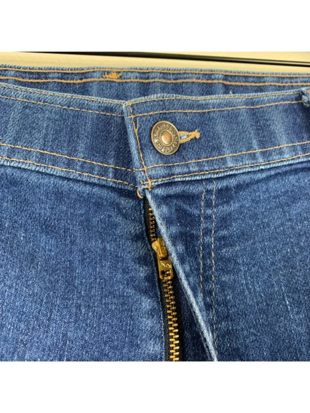 VTG 80s Levi’s Action Jeans 36x30 Orange Tab Blue Denim Straight Leg Western